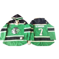 Brent Seabrook Chicago Blackhawks Authentic Green Old Time Hockey St. Patrick's Day McNary Lace Hoodie Jersey