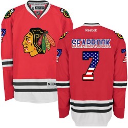 Brent Seabrook Chicago Blackhawks Reebok Authentic Red USA Flag Fashion Jersey