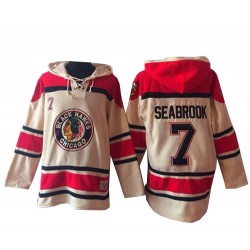 Brent Seabrook Chicago Blackhawks Premier Cream Old Time Hockey Sawyer Hooded Sweatshirt Jersey