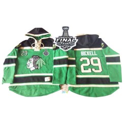 Bryan Bickell Chicago Blackhawks Authentic Green Old Time Hockey St. Patrick's Day McNary Lace Hoodie 2015 Stanley Cup Jersey