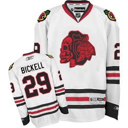 Bryan Bickell Chicago Blackhawks Reebok Authentic White Red Skull Jersey
