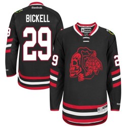Youth Bryan Bickell Chicago Blackhawks Reebok Authentic Black Red Skull 2014 Stadium Series Jersey