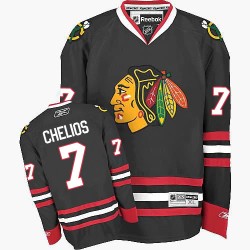 Chris Chelios Chicago Blackhawks Reebok Authentic Black Third Jersey