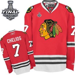 Chris Chelios Chicago Blackhawks Reebok Authentic Red Home 2015 Stanley Cup Jersey