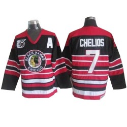 Chris Chelios Chicago Blackhawks CCM Authentic Red/Black Throwback 75TH Jersey