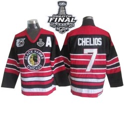 Chris Chelios Chicago Blackhawks CCM Authentic Red/Black Throwback 75TH 2015 Stanley Cup Jersey