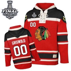 Clark Griswold Chicago Blackhawks Authentic Red Old Time Hockey Sawyer Hooded Sweatshirt 2015 Stanley Cup Jersey