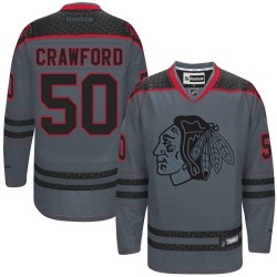 Corey Crawford Chicago Blackhawks Reebok Authentic Charcoal Cross Check Fashion Jersey