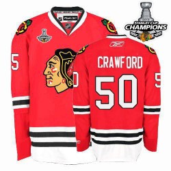 Corey Crawford Chicago Blackhawks Reebok Authentic Red 2013 Stanley Cup Champions Jersey