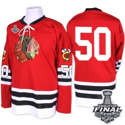 Corey Crawford Chicago Blackhawks Mitchell and Ness Authentic Red 1960-61 Throwback 2015 Stanley Cup Jersey