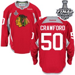 Corey Crawford Chicago Blackhawks Reebok Authentic Red Practice 2015 Stanley Cup Jersey