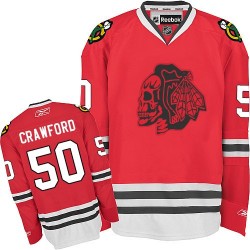 Corey Crawford Chicago Blackhawks Reebok Authentic Red Skull Jersey