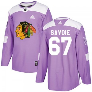 Youth Samuel Savoie Chicago Blackhawks Adidas Authentic Purple Fights Cancer Practice Jersey