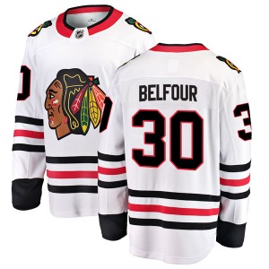 ED Belfour Chicago Blackhawks Fanatics Branded Breakaway White Away Jersey