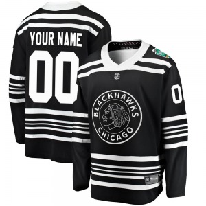 Custom Chicago Blackhawks Fanatics Branded Breakaway Black Custom 2019 Winter Classic Jersey