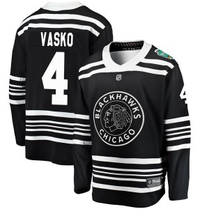 Elmer Vasko Chicago Blackhawks Fanatics Branded Breakaway Black 2019 Winter Classic Jersey