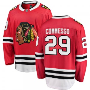 Youth Drew Commesso Chicago Blackhawks Fanatics Branded Breakaway Red Home Jersey