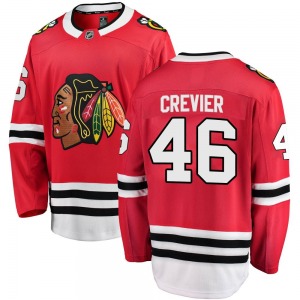 Youth Louis Crevier Chicago Blackhawks Fanatics Branded Breakaway Red Home Jersey