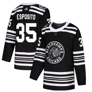Tony Esposito Chicago Blackhawks Adidas Authentic Black 2019 Winter Classic Jersey