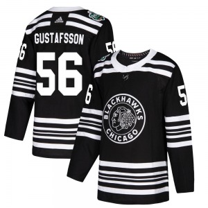 Erik Gustafsson Chicago Blackhawks Adidas Authentic Black 2019 Winter Classic Jersey