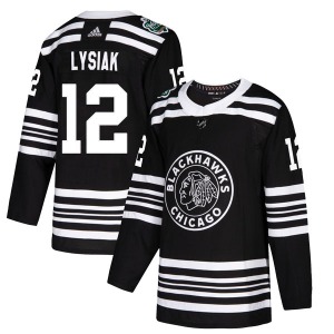 Tom Lysiak Chicago Blackhawks Adidas Authentic Black 2019 Winter Classic Jersey