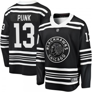 CM Punk Chicago Blackhawks Fanatics Branded Premier Black Breakaway Alternate 2019/20 Jersey
