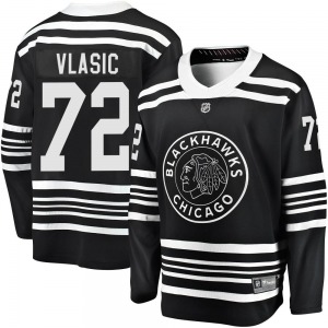 Alex Vlasic Chicago Blackhawks Fanatics Branded Premier Black Breakaway Alternate 2019/20 Jersey