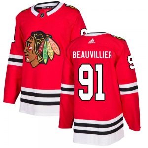 Anthony Beauvillier Chicago Blackhawks Adidas Authentic Red Home Jersey