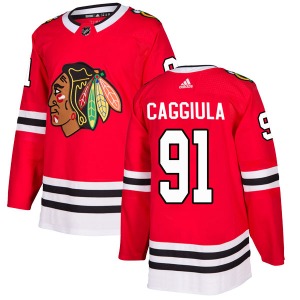 Drake Caggiula Chicago Blackhawks Adidas Authentic Red Home Jersey
