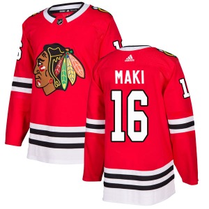 Chico Maki Chicago Blackhawks Adidas Authentic Red Home Jersey