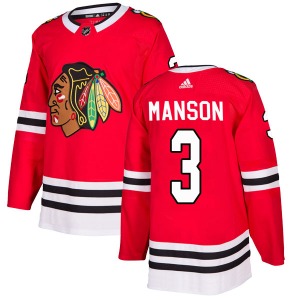 Dave Manson Chicago Blackhawks Adidas Authentic Red Home Jersey