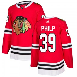 Luke Philp Chicago Blackhawks Adidas Authentic Red Home Jersey