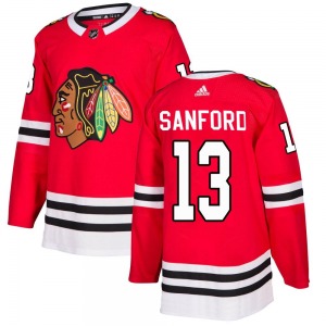 Zach Sanford Chicago Blackhawks Adidas Authentic Red Home Jersey