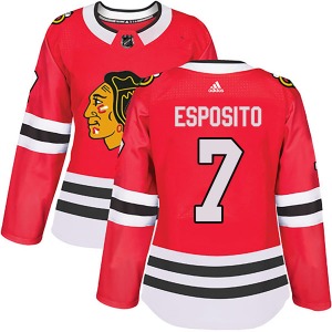 Women's Phil Esposito Chicago Blackhawks Adidas Authentic Red Home Jersey