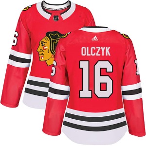 Women's Ed Olczyk Chicago Blackhawks Adidas Authentic Red Home Jersey