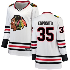 Women's Tony Esposito Chicago Blackhawks Fanatics Branded Breakaway White Away Jersey