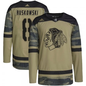Youth Terry Ruskowski Chicago Blackhawks Adidas Authentic Camo Military Appreciation Practice Jersey