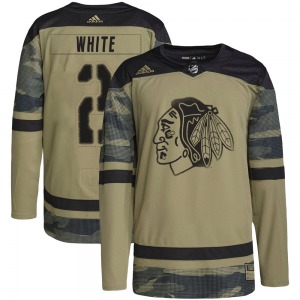 Youth Bill White Chicago Blackhawks Adidas Authentic White Camo Military Appreciation Practice Jersey
