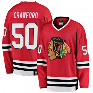 Youth Corey Crawford Chicago Blackhawks Fanatics Branded Premier Red Breakaway Heritage Jersey