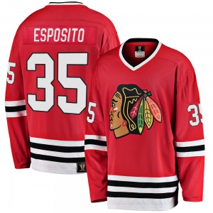 Youth Tony Esposito Chicago Blackhawks Fanatics Branded Premier Red Breakaway Heritage Jersey
