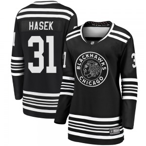 Women's Dominik Hasek Chicago Blackhawks Fanatics Branded Premier Black Breakaway Alternate 2019/20 Jersey