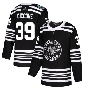 Youth Enrico Ciccone Chicago Blackhawks Adidas Authentic Black 2019 Winter Classic Jersey