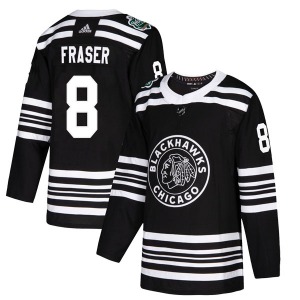 Youth Curt Fraser Chicago Blackhawks Adidas Authentic Black 2019 Winter Classic Jersey