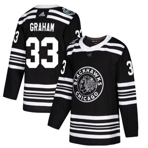 Youth Dirk Graham Chicago Blackhawks Adidas Authentic Black 2019 Winter Classic Jersey