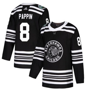 Youth Jim Pappin Chicago Blackhawks Adidas Authentic Black 2019 Winter Classic Jersey