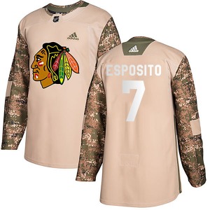 Youth Phil Esposito Chicago Blackhawks Adidas Authentic Camo Veterans Day Practice Jersey
