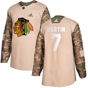 Youth Pit Martin Chicago Blackhawks Adidas Authentic Camo Veterans Day Practice Jersey