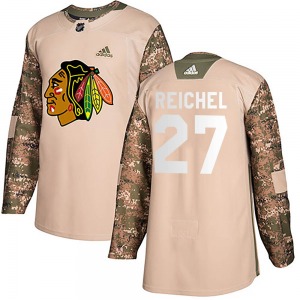Youth Lukas Reichel Chicago Blackhawks Adidas Authentic Camo Veterans Day Practice Jersey