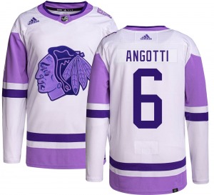 Lou Angotti Chicago Blackhawks Adidas Authentic Hockey Fights Cancer Jersey