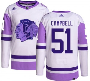 Brian Campbell Chicago Blackhawks Adidas Authentic Hockey Fights Cancer Jersey